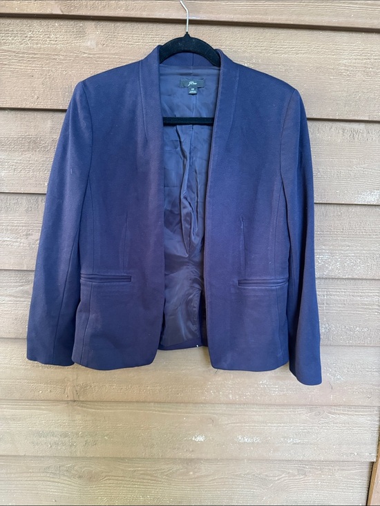 J. Crew Jackets & Blazers - J. Crew Women's Navy Open-Front Blazer size 10